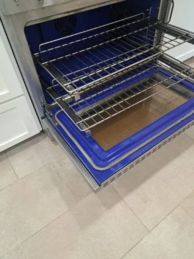 Clean oven interior with the racks in place